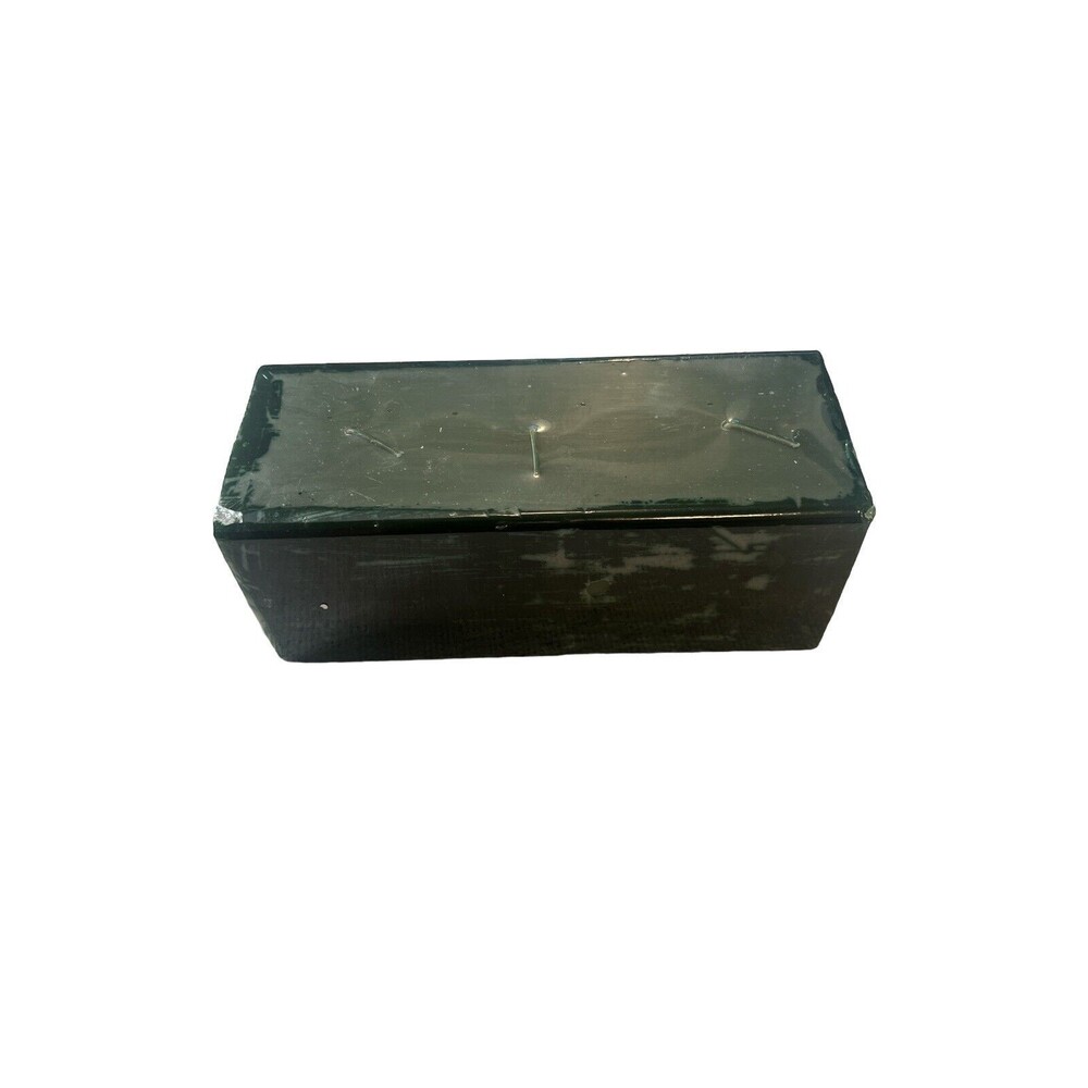 3 Wick Block Candle Home Interiors And Gifts 2 Pounds 7.25"x 3" Dark‎ Green